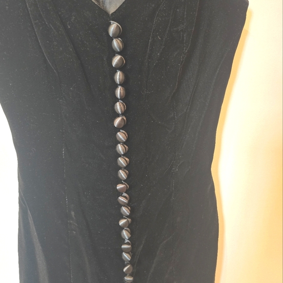 Vintage 90s JS Collections velvet mini dress, size 6 - Picture 3 of 6